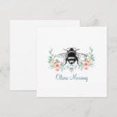 Elegant Vintage Bee Floral  Notitiekaartje (Voorkant / Achterkant)