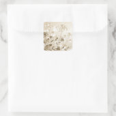 Elegant Vintage Beige Lilies Vierkante Sticker (Tas)