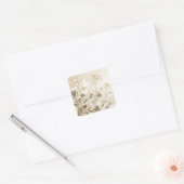 Elegant Vintage Beige Lilies Vierkante Sticker (Envelop)