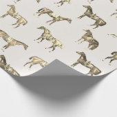 Elegant Vintage Beige Saddled Horses  Cadeaupapier (Hoek)