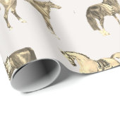 Elegant Vintage Beige Saddled Horses  Cadeaupapier (Rol Hoek)