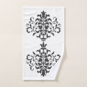 Elegant Vintage Black en White Damask Bad Handdoek (Handdoek)