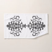 Elegant Vintage Black en White Damask Bad Handdoek (Handdoek)