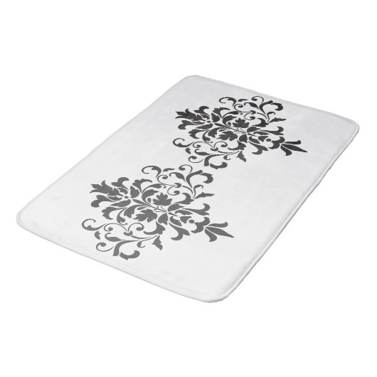 Elegant Vintage Black en White Damask Badmat (Gekanteld)