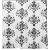 Elegant Vintage Black en White Damask Douchegordijn (Voorkant)