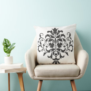 Elegant Vintage Black en White Damask Kussen
