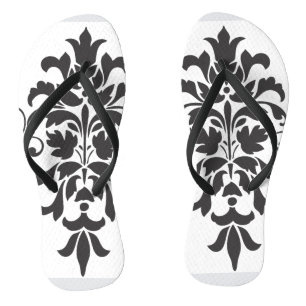 Elegant Vintage Black en White Damask Teenslippers