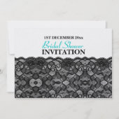 Elegant Vintage Black Lace Vrijgezellenfeest Aqua  Kaart (Voorkant)