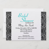 Elegant Vintage Black Lace Vrijgezellenfeest Aqua  Kaart (Achterkant)