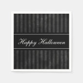 Elegant Vintage Black Stripes Happy Halloween Servet (Voorkant)