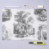 Elegant Vintage Black White French Country Toile Tissuepapier (Craft)