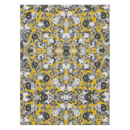 Elegant Vintage Black White Rozen Mustard Yellow Tafelkleed