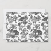 Elegant Vintage Black White Toile Deer RSVP Kaart (Achterkant)
