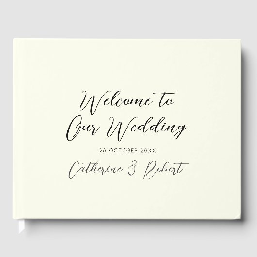 Elegant Vintage Black White Toile Deer Wedding Gastenboek (Voorkant)