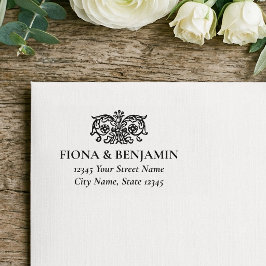 Elegant Vintage Bloem Bruiloft Retouradres Zelfinktende Stempel