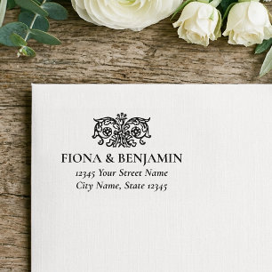 Elegant Vintage Bloem Bruiloft Retouradres Zelfinktende Stempel