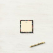 Elegant Vintage Bloem Monogram Post-it® Notes (Op bureau)