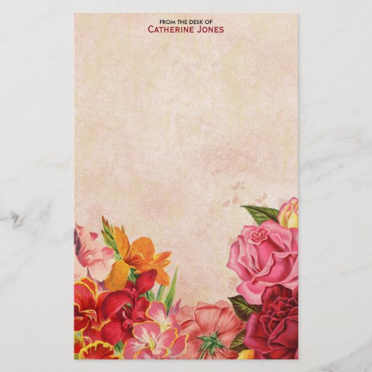 Elegant Vintage Bloem | Vintage Papier | Kleurrijk (Voorkant)