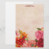 Elegant Vintage Bloem | Vintage Papier | Kleurrijk (Voorkant / Achterkant)