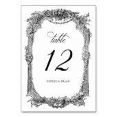 Elegant Vintage Bloemensierlijst Bruiloft Kaart (Achterkant)