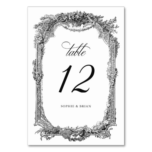 Elegant Vintage Bloemensierlijst Bruiloft Kaart (Voorkant)