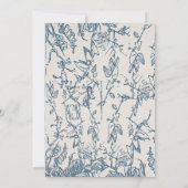 Elegant Vintage Blue Floral Wedding Invitation Kaart (Achterkant)