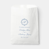 Elegant Vintage Blue Toile Monogram Wedding Bedankzakje (Voorkant)