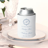 Elegant Vintage Blue Toile Monogram Wedding Blikjeskoeler