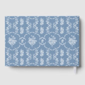 Elegant Vintage Blue Toile Monogram Wedding Gastenboek (Achterkant)
