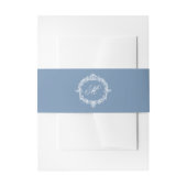 Elegant Vintage Blue Toile Monogram Wedding Uitnodigingen Wikkel (Voorkant Voorbeeld)