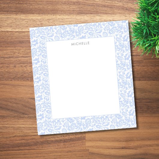 Elegant Vintage Blue Venetian Floral Botanical Notitieblok