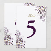 Elegant Vintage Boho Paarse Spiraal Tabelnummer Kaart (Voorkant / Achterkant)