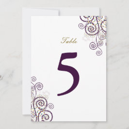 Elegant Vintage Boho Paarse Spiraal Tafelnummer