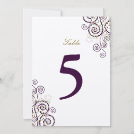Elegant Vintage Boho Paarse Spiraal Tafelnummer