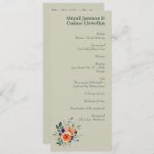 Elegant Vintage Boho Red Oranje grijs Programmakaart (Voorkant / Achterkant)