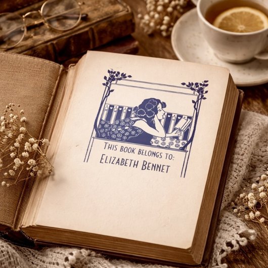 Elegant Vintage Bookplate Zelfinktende Stempel
