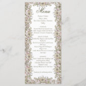 Elegant Vintage Botanical Frame Wedding Menu Card (Voorkant)