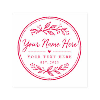 Elegant Vintage Botanical Personalized Self-Inking Zelfinktende Stempel