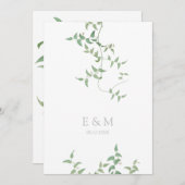 Elegant Vintage Botanical Wedding Greenery Save The Date (Voorkant / Achterkant)