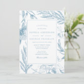 Elegant Vintage Botanical Wedding Invitation Kaart (Staand voorkant)