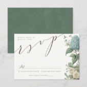 Elegant Vintage Botanical Wedding RSVP Card (Voorkant / Achterkant)
