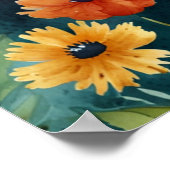 Elegant Vintage Botanisch Poster (Hoek)