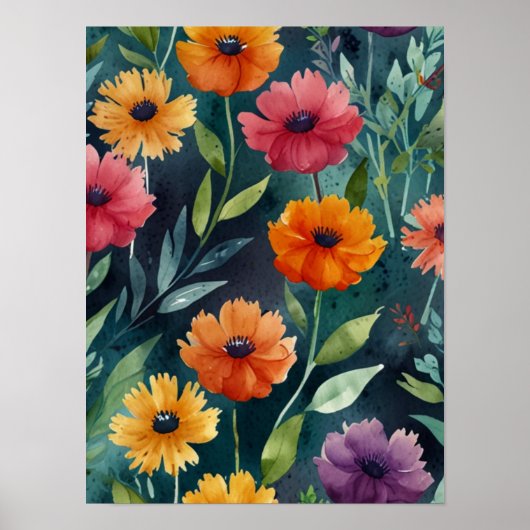 Elegant Vintage Botanisch Poster (Voorkant)