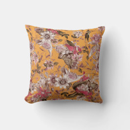 Elegant Vintage Botanisch Sinaasappel Bloemmotief Kussen
