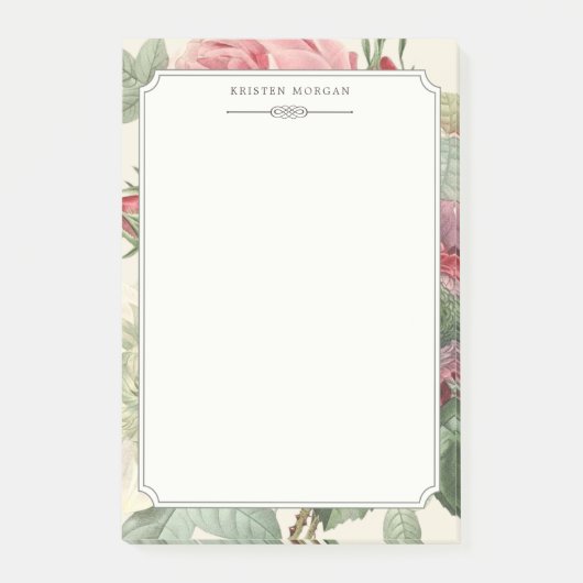 Elegant Vintage Botanische Tuingbloemen Post-it® Notes (Voorkant)