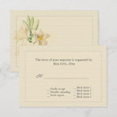 Elegant vintage botanische witte likeur RSVP bruil (Voorkant / Achterkant)