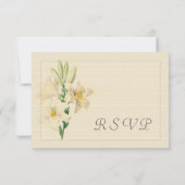 Elegant vintage botanische witte likeur RSVP bruil Kaartje (Achterkant)