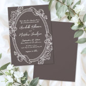 Elegant Vintage Brown Wedding Kaart