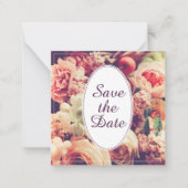 Elegant vintage bruiloft aankondiging, bloemmotief notitiekaartje (Voorkant)