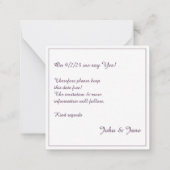 Elegant vintage bruiloft aankondiging, bloemmotief notitiekaartje (Achterkant)